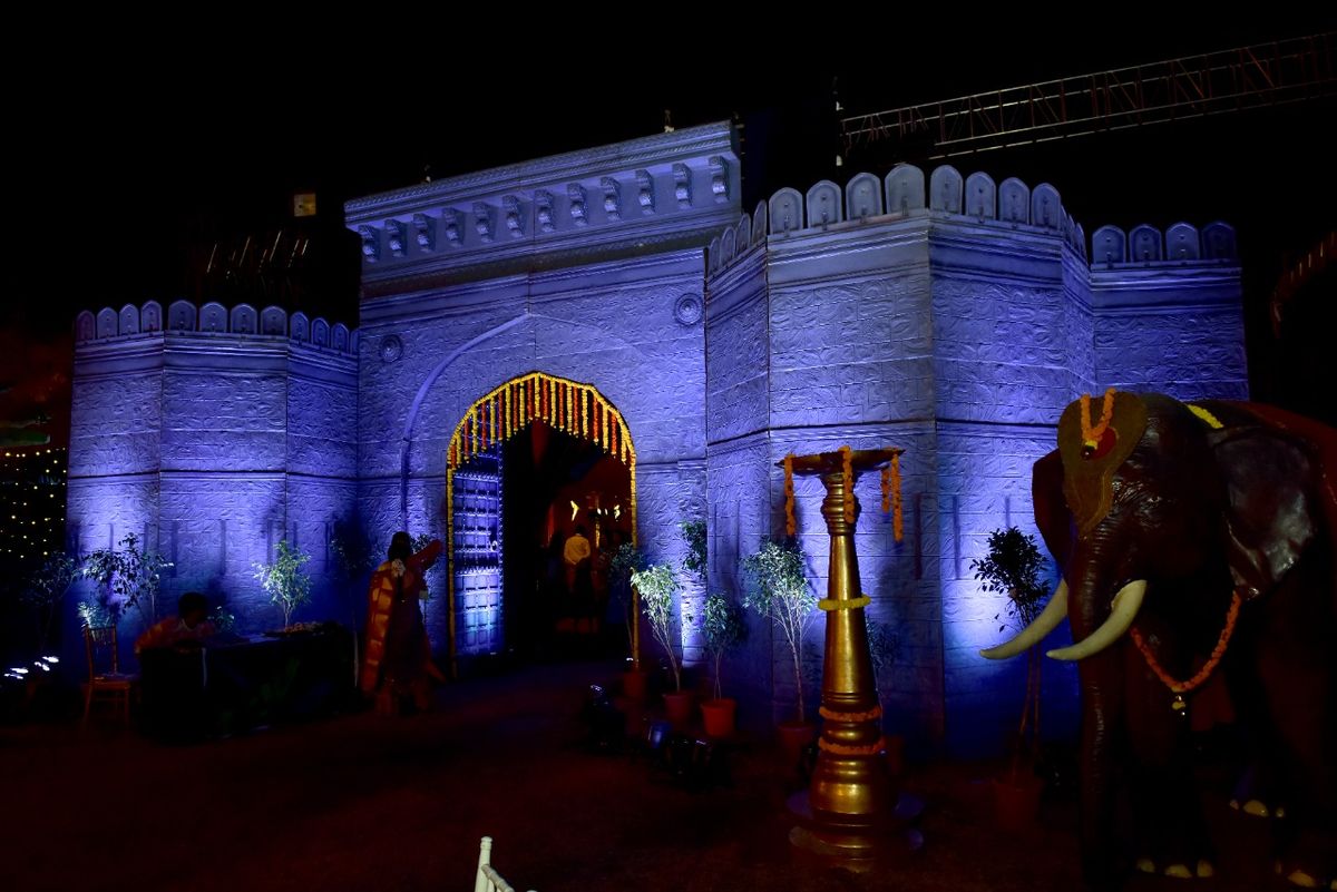 Premium Indoor Wedding — Large Pandal with Professional Deco