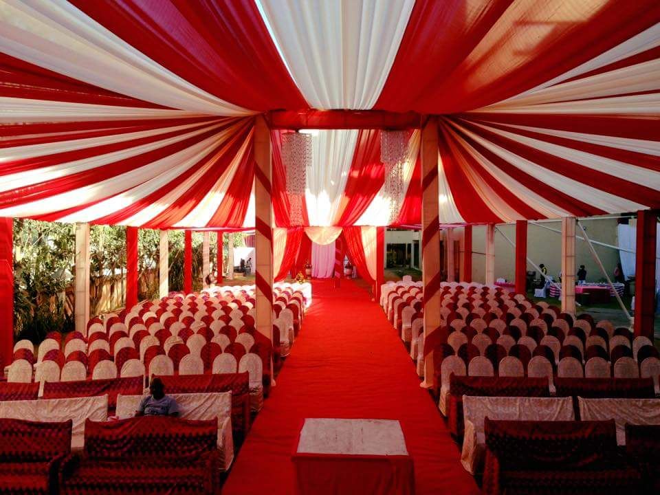 Elegant wedding white chair outdoor arrangement
